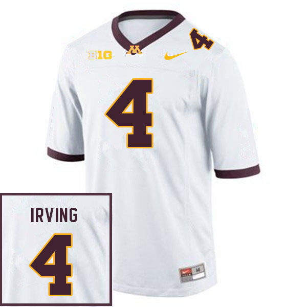 Men #4 Mar'Keise Irving Minnesota Golden Gophers College Football Jerseys Sale-White - Click Image to Close